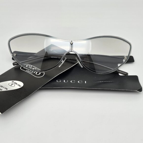 Gucci GG2665/S TW3 Black Frame Silver Mirror Lens Cat Eye Sunglasses Italy 145mm